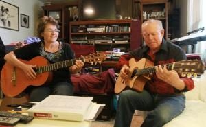 Augusta Liddic Ñ The Daily Times  Sharon and Jake Hottells perform a duet together on Thursday, Aug. 15, 2013, at their home in Aztec.